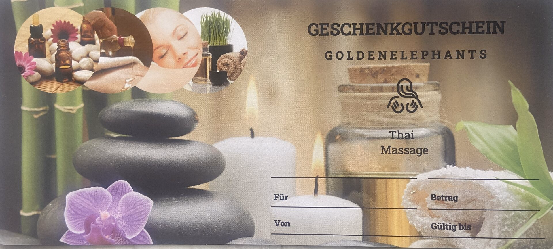 Geschenkgutschein für eine Thai-Massage bei Golden Elephants